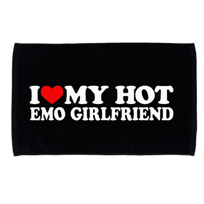 I Love My Hot Emo Girlfriend I Red Heart My Hot Emo Gf Microfiber Hand Towel