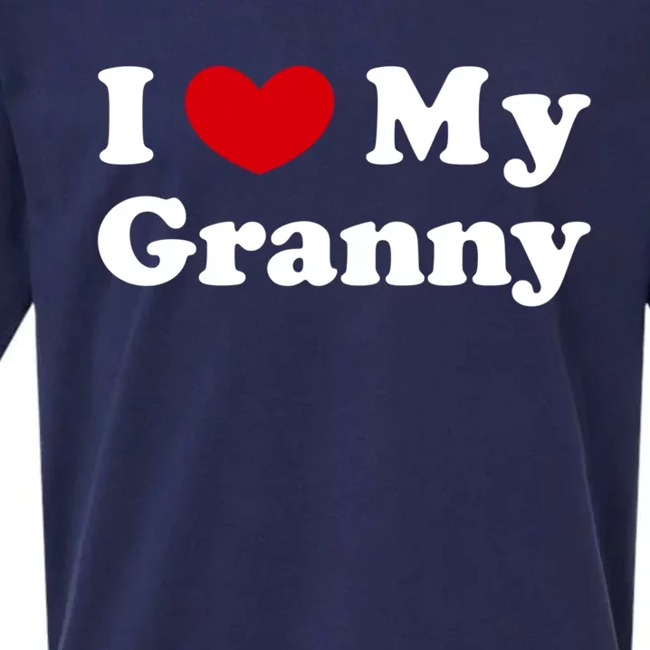 I Love My Granny I Heart My Granny Cute Gift Sueded Cloud Jersey T-Shirt