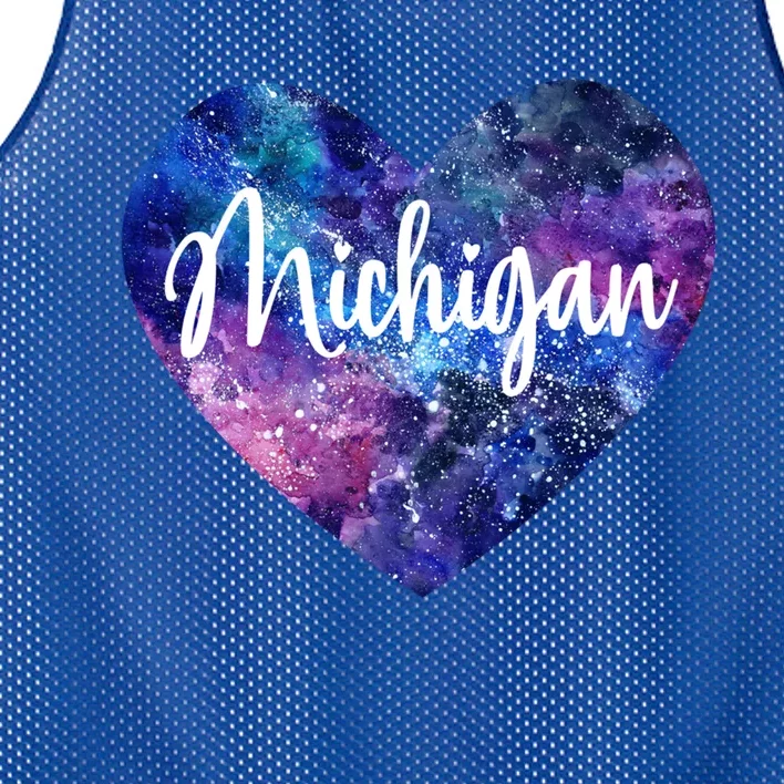 I Love Michigan Usa Gift Mesh Reversible Basketball Jersey Tank