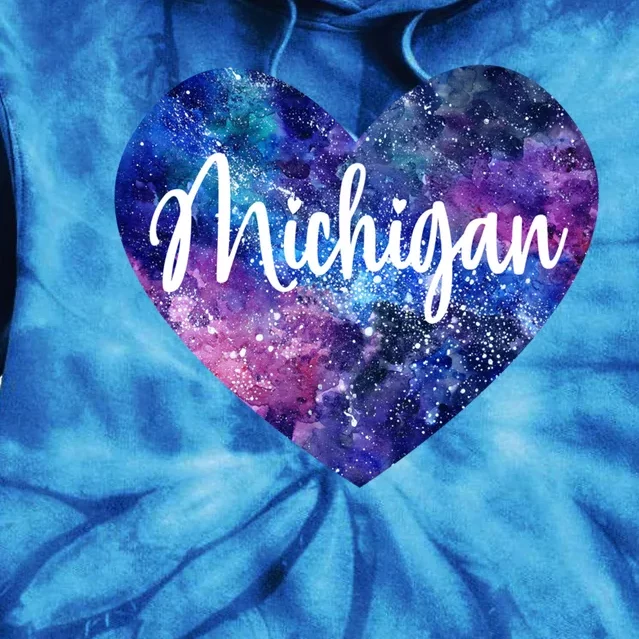 I Love Michigan Usa Gift Tie Dye Hoodie