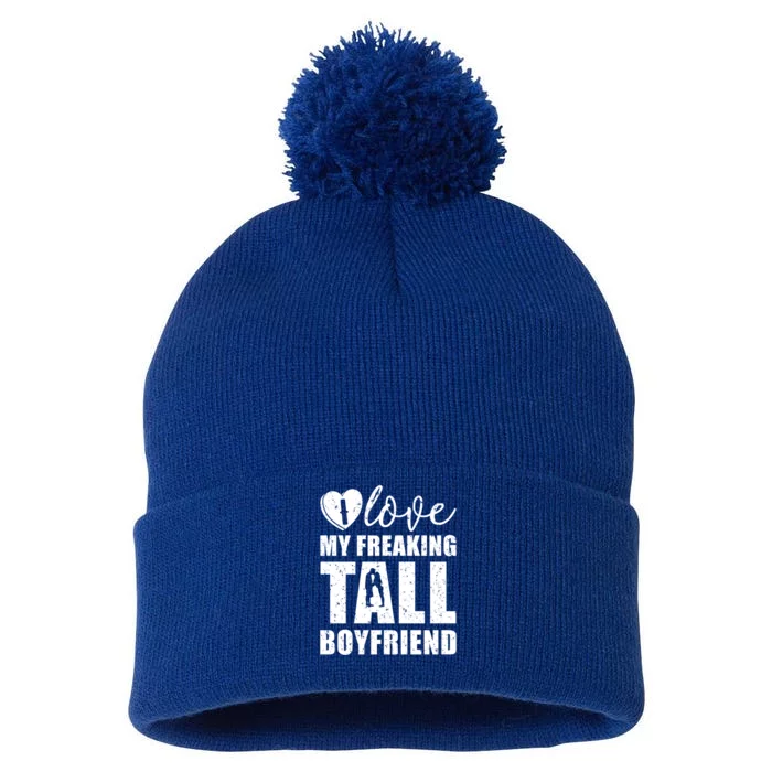 I Love My Freaking Tall Friend Valentine Proud Friend Gift Pom Pom 12in Knit Beanie