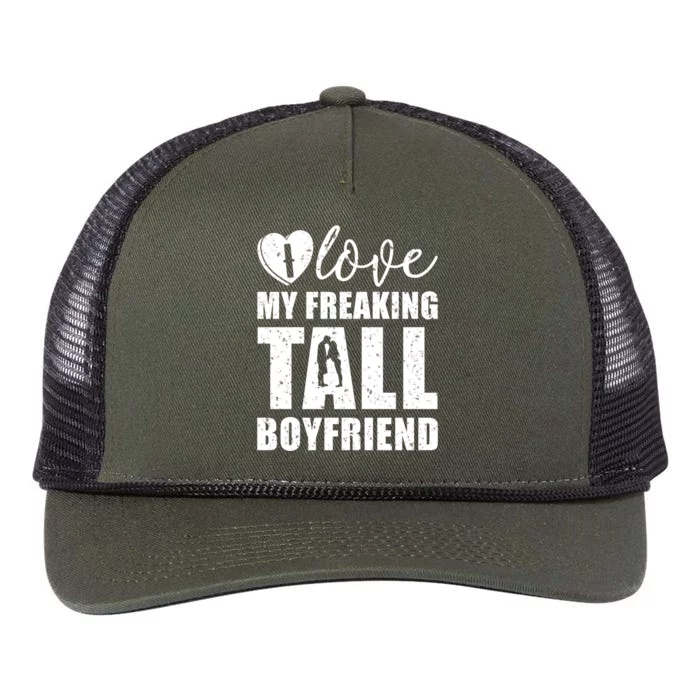 I Love My Freaking Tall Friend Valentine Proud Friend Gift Retro Rope Trucker Hat Cap