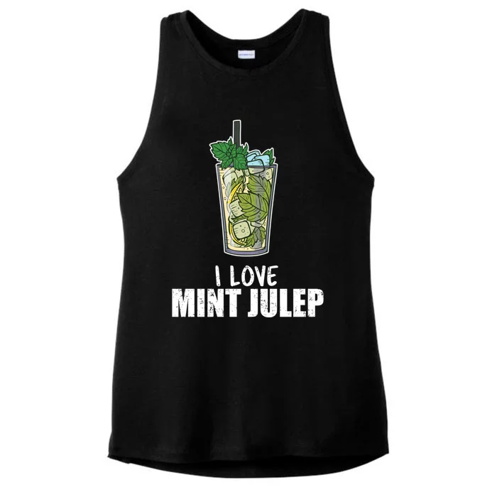 I Love Mint Julep Cocktail Alcohol Lover Cool Gift Ladies Tri-Blend Wicking Tank