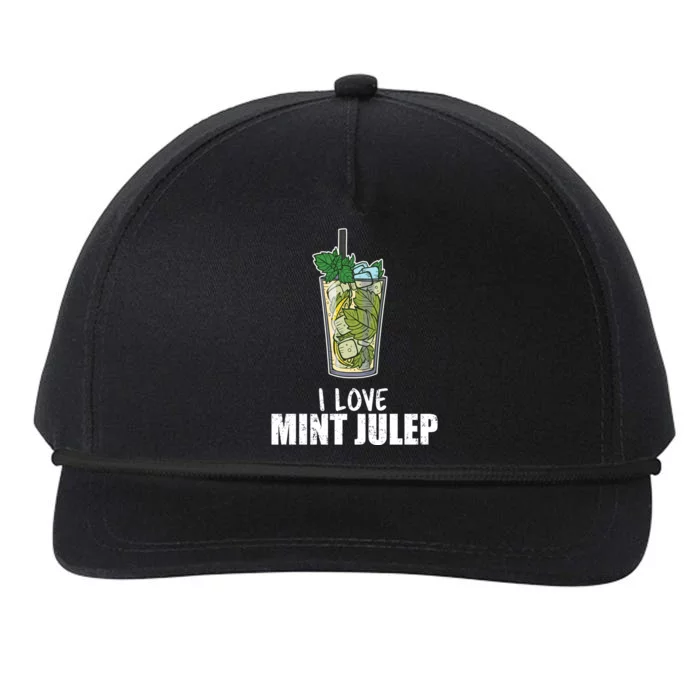 I Love Mint Julep Cocktail Alcohol Lover Cool Gift Snapback Five-Panel Rope Hat