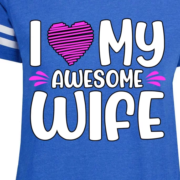 I Love My Awesome Wife Cool Gift Enza Ladies Jersey Football T-Shirt