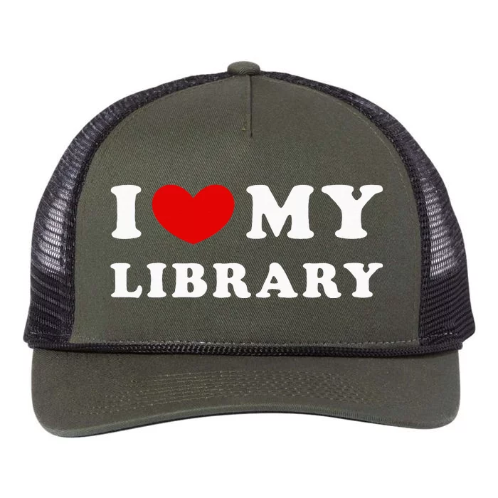 I Love My Library Retro Rope Trucker Hat Cap