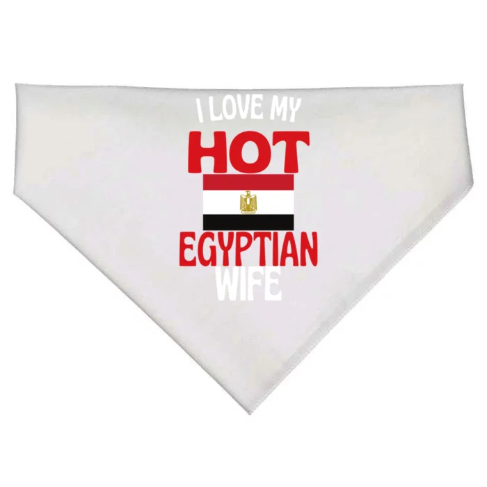 I Love My Hot Egyptian Wife Funny Egypt Relationship Gift USA-Made Doggie Bandana