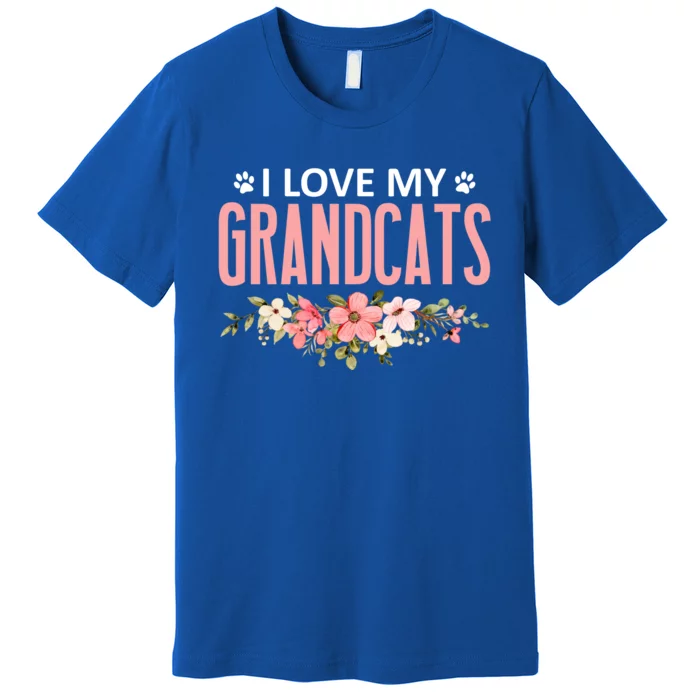 I Love My Grandcats Cat Lover Granddad Grandma Grandparent Gift Premium T-Shirt