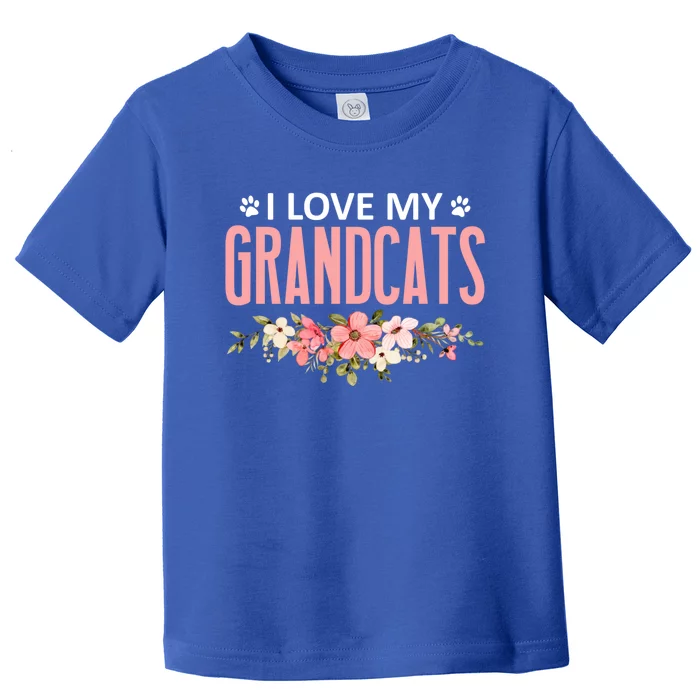 I Love My Grandcats Cat Lover Granddad Grandma Grandparent Gift Toddler T-Shirt