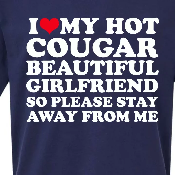 I Love My Hot Cougar Girlfriend I Heart My Hot Cougar Gf Sueded Cloud Jersey T-Shirt