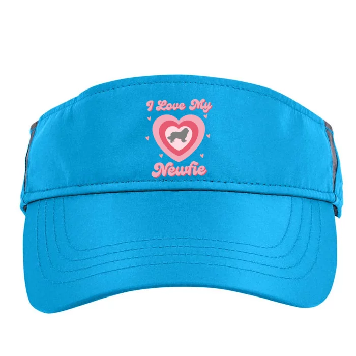 I Love My Newfie Newfy Newfoundland Dog Mom Heart Gift Adult Drive Performance Visor