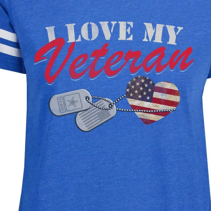 I Love My Veteran Happy Veterans Day Cool Gift Enza Ladies Jersey Football T-Shirt