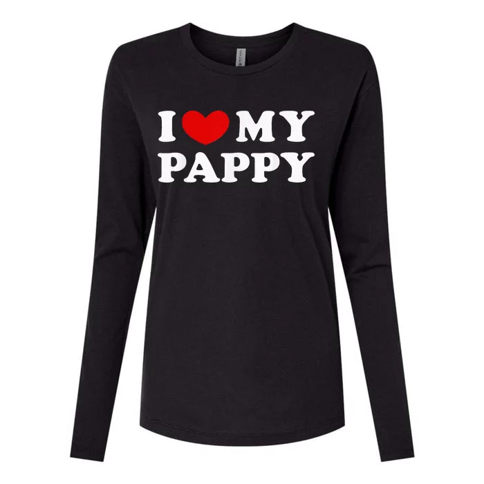 I Love My Pappy I Heart My Pappy Womens Cotton Relaxed Long Sleeve T-Shirt