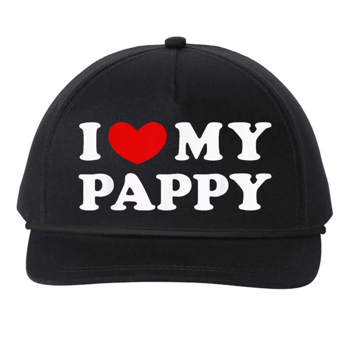 I Love My Pappy I Heart My Pappy Snapback Five-Panel Rope Hat