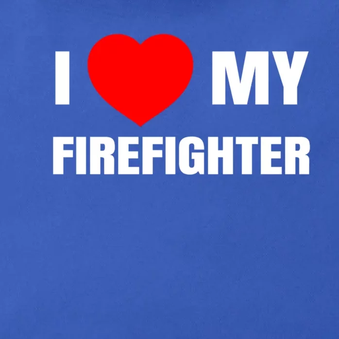 I Love My Firefighter I Red Heart My Fire Fire Quote Gift Zip Tote Bag