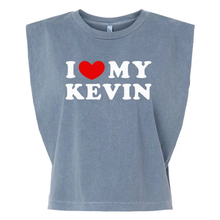 I Love My Kevin retro I Heart My Kevin Garment-Dyed Women's Muscle Tee