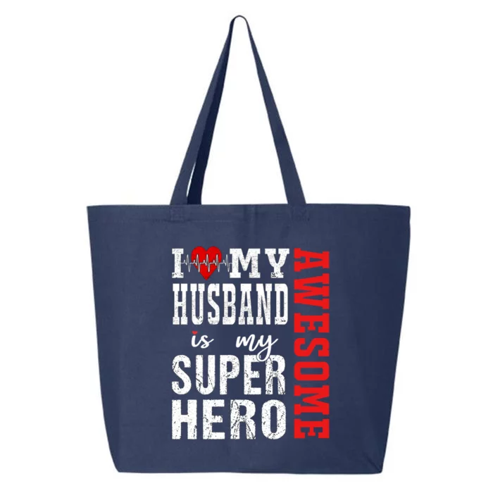 I Love My Awesome Husband Is My Superhero Family Matching Funny Gift 25L Jumbo Tote