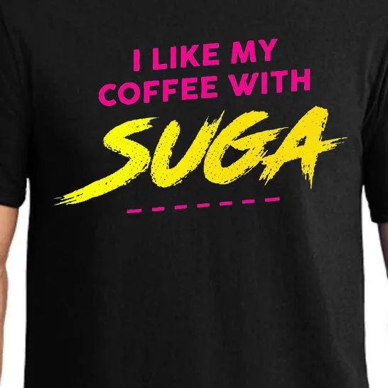 I Like My Coffee With Suga Graphic Pajama Set