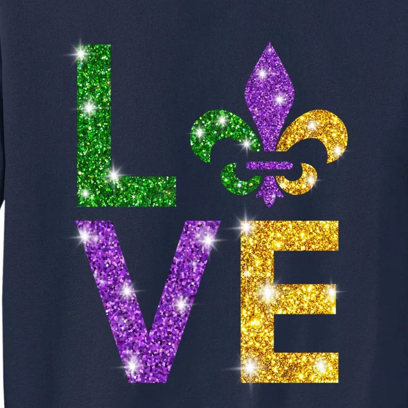 I Love Mardi Gras Shirt For Girls, Women , Men Tall Sweatshirt