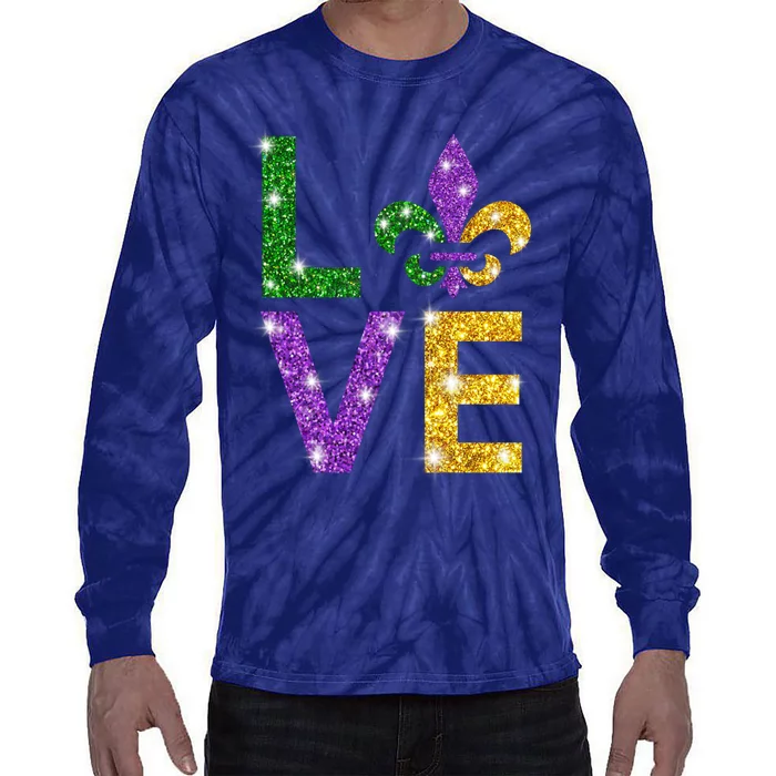 I Love Mardi Gras Shirt For Girls, Women , Men Tie-Dye Long Sleeve Shirt