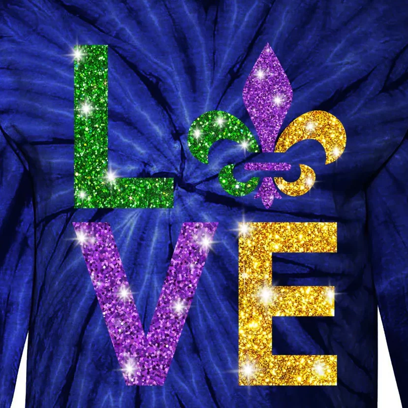 I Love Mardi Gras Shirt For Girls, Women , Men Tie-Dye Long Sleeve Shirt