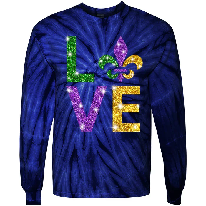 I Love Mardi Gras Shirt For Girls, Women , Men Tie-Dye Long Sleeve Shirt