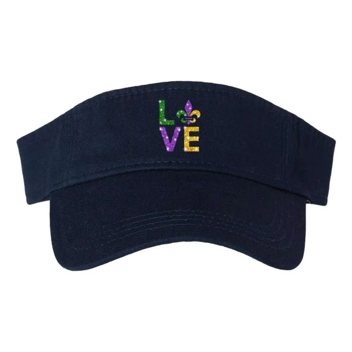 I Love Mardi Gras Shirt For Girls, Women , Men Valucap Bio-Washed Visor