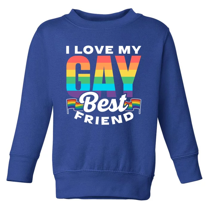 I Love My Gay Best Friend Rainbow Pride Proud Lgbtq Funny Gift Toddler Sweatshirt