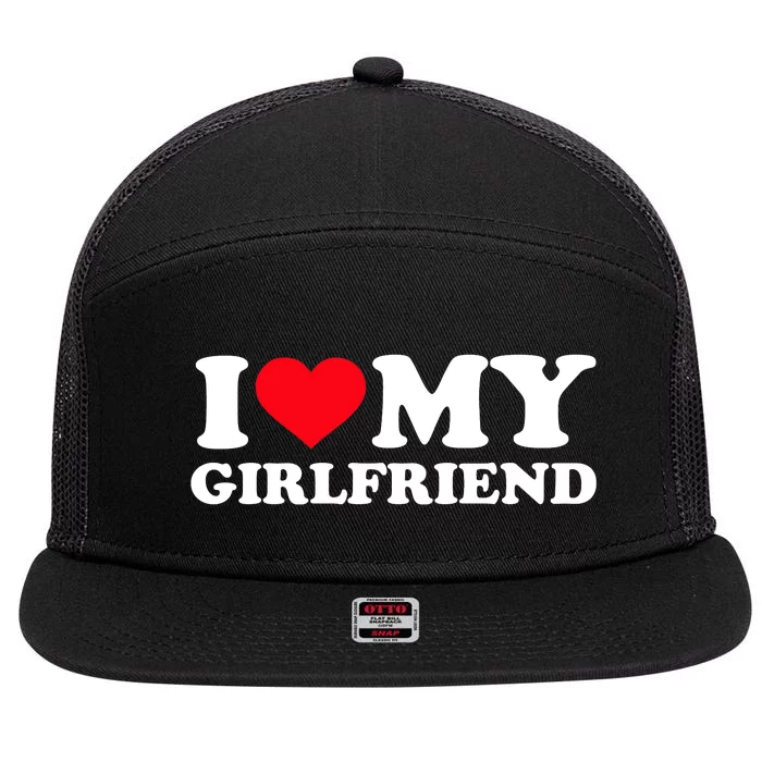 I Love My Girlfriend 7 Panel Mesh Trucker Snapback Hat