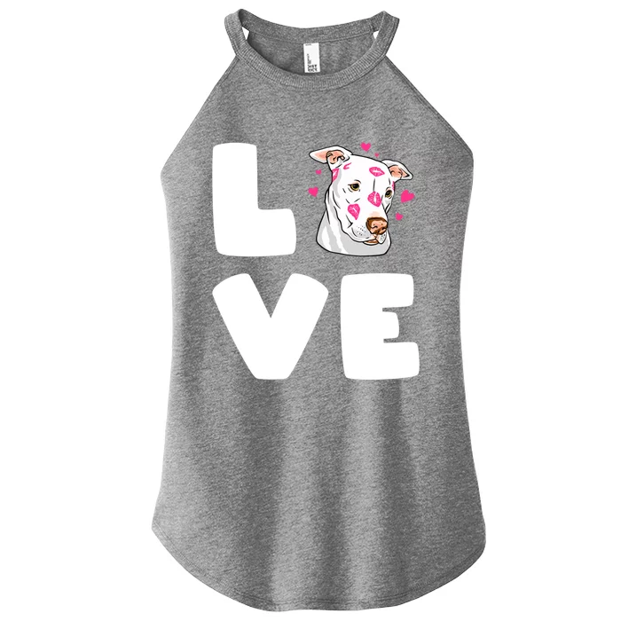 I Love My Pitbull Love Pitbull Pittie Dog Moms Dads Meaningful Gift Women’s Perfect Tri Rocker Tank