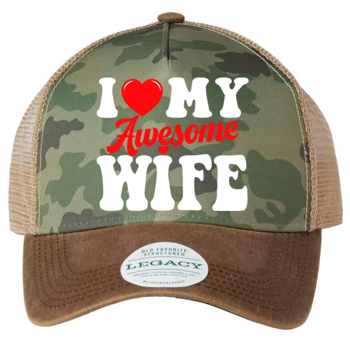 I Love My Awesome Wife Valentines Day Matching Couples Gift Legacy Tie Dye Trucker Hat