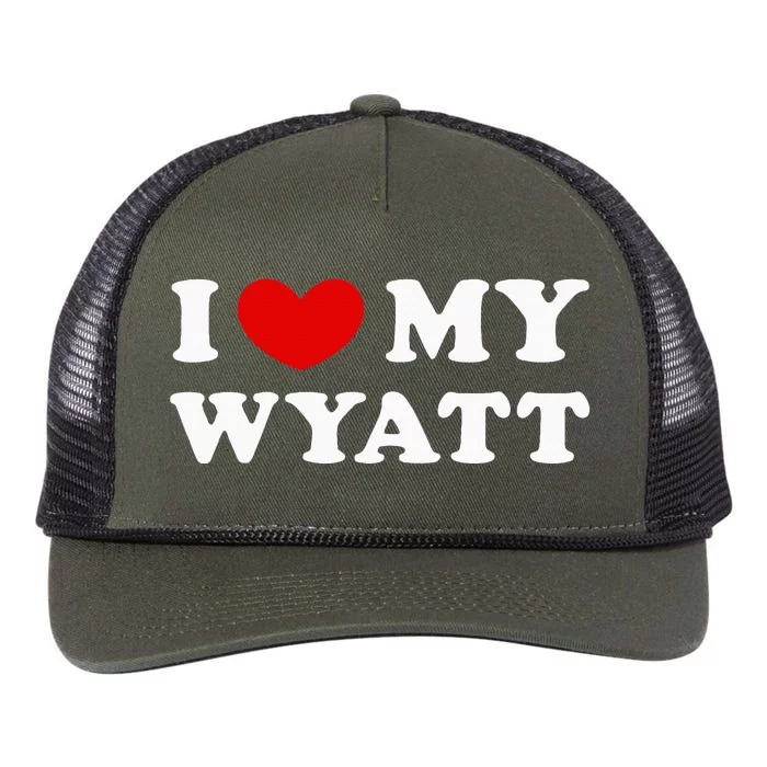 I Love My Wyatt Retro Rope Trucker Hat Cap