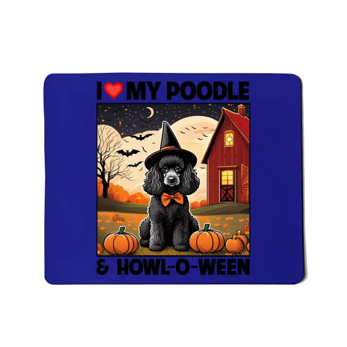 I Love My Poodle And Howloween Halloween Pumpkin Dog Mom Dad Gift Mousepad