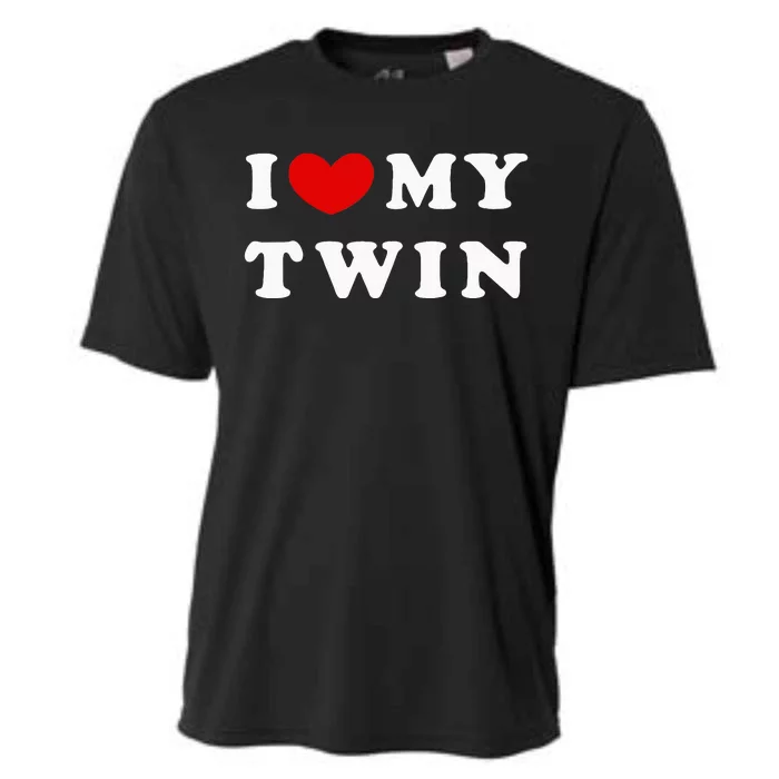 I Love My Twin I Heart My Twin Cooling Performance Crew T-Shirt