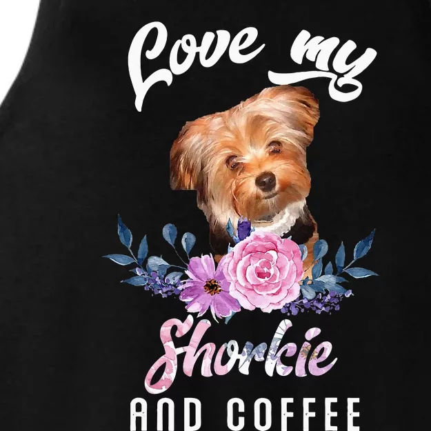 I Love My Shorkie And Coffee Shorkie Lover Gift Ladies Tri-Blend Wicking Tank