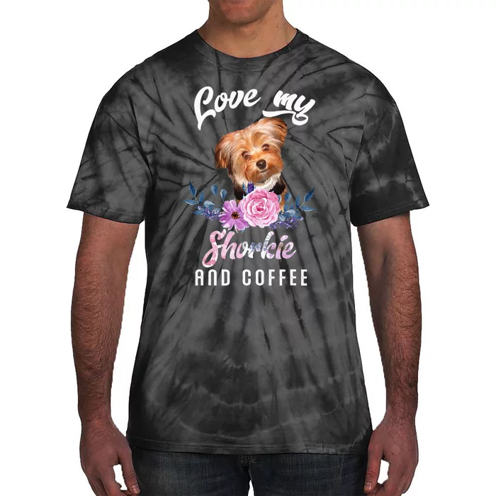 I Love My Shorkie And Coffee Shorkie Lover Gift Tie-Dye T-Shirt