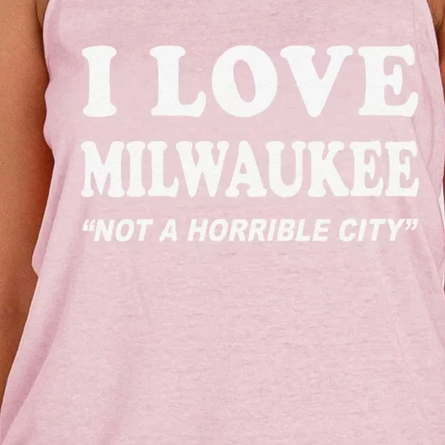 I Love Milwaukee Wisconsin Women's Knotted Racerback Tank