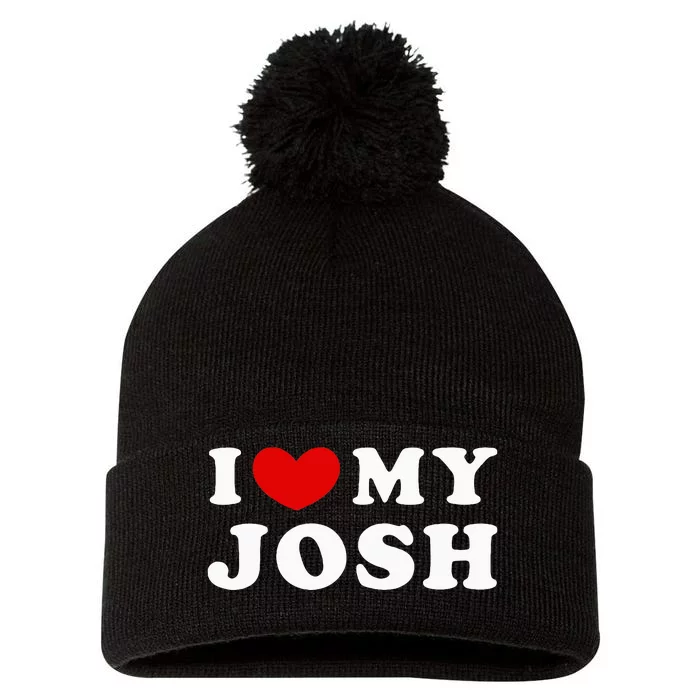 I Love My Josh Pom Pom 12in Knit Beanie