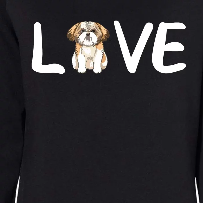 I Love My Shih Tzu Dog Shih Tzu Heart Shih Tzu Love Womens California Wash Sweatshirt