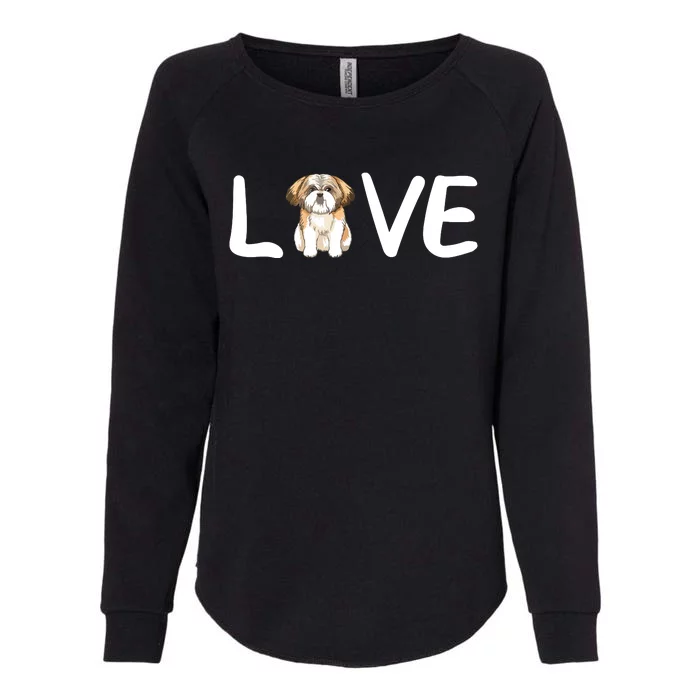 I Love My Shih Tzu Dog Shih Tzu Heart Shih Tzu Love Womens California Wash Sweatshirt