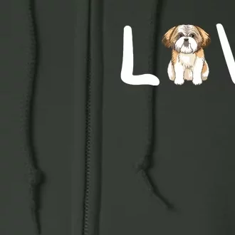 I Love My Shih Tzu Dog Shih Tzu Heart Shih Tzu Love Full Zip Hoodie