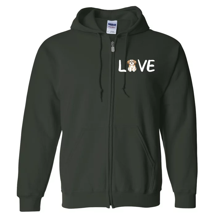 I Love My Shih Tzu Dog Shih Tzu Heart Shih Tzu Love Full Zip Hoodie