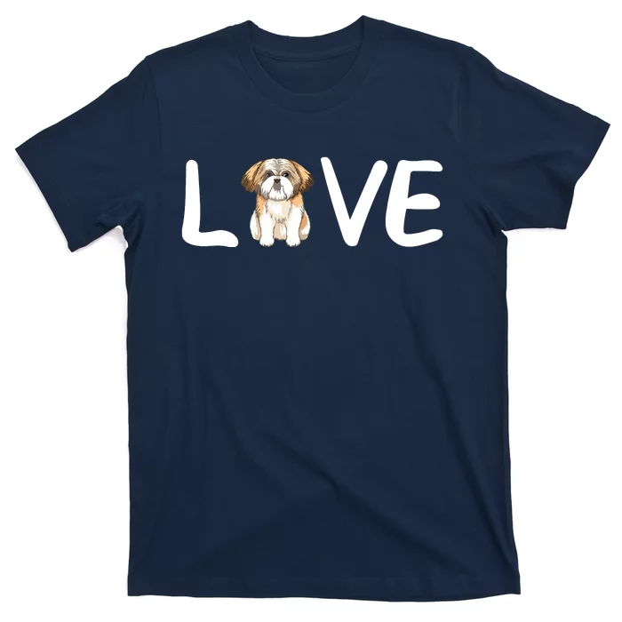 I Love My Shih Tzu Dog Shih Tzu Heart Shih Tzu Love T-Shirt