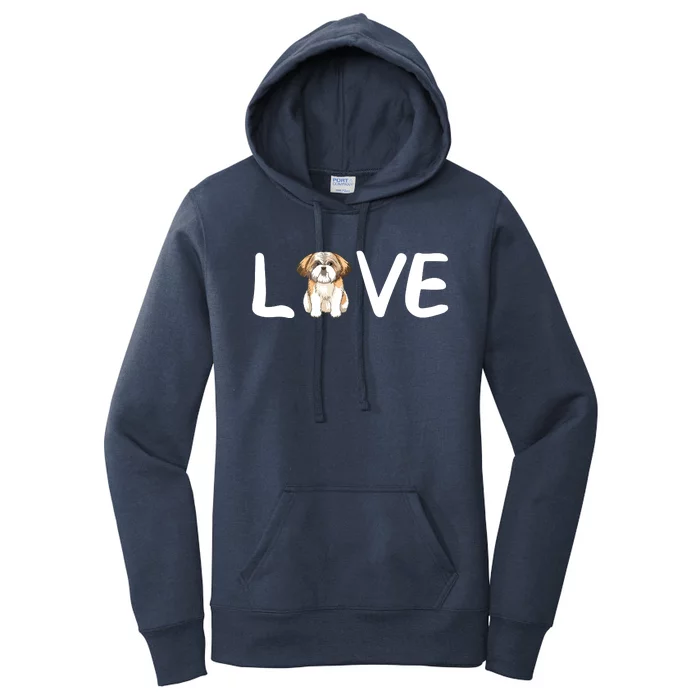 I Love My Shih Tzu Dog Shih Tzu Heart Shih Tzu Love Women's Pullover Hoodie