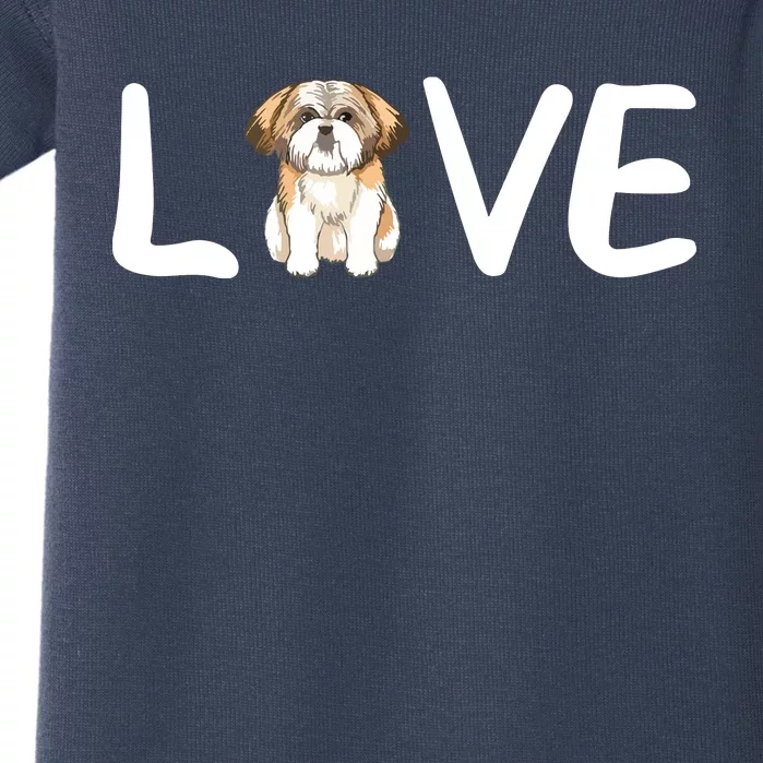 I Love My Shih Tzu Dog Shih Tzu Heart Shih Tzu Love Baby Bodysuit