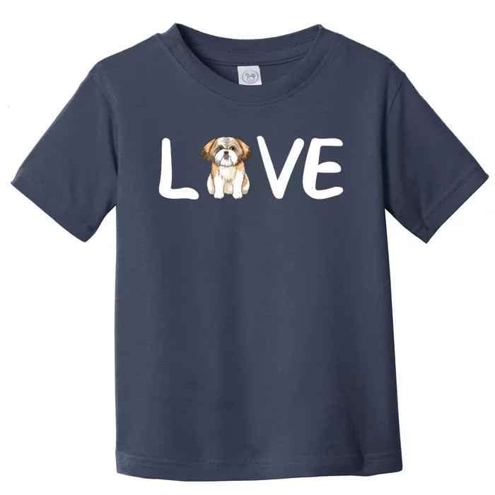 I Love My Shih Tzu Dog Shih Tzu Heart Shih Tzu Love Toddler T-Shirt