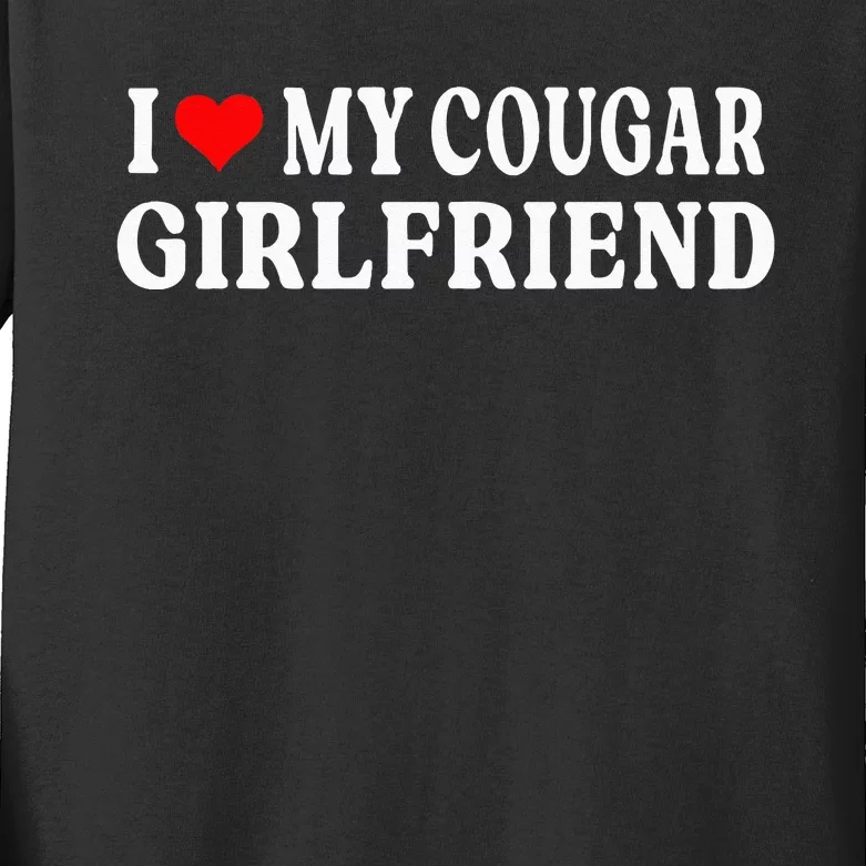 I Love My Cougar Girlfriend I Heart My Cougar Girlfriend GF Kids Long Sleeve Shirt