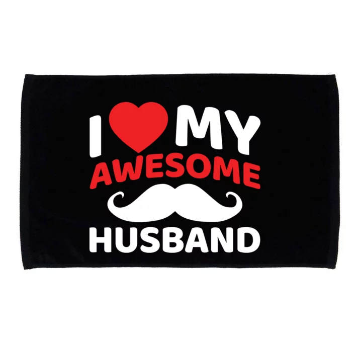 I Love My Awesome Husband Matching Outfits Valentines Day Gift Microfiber Hand Towel