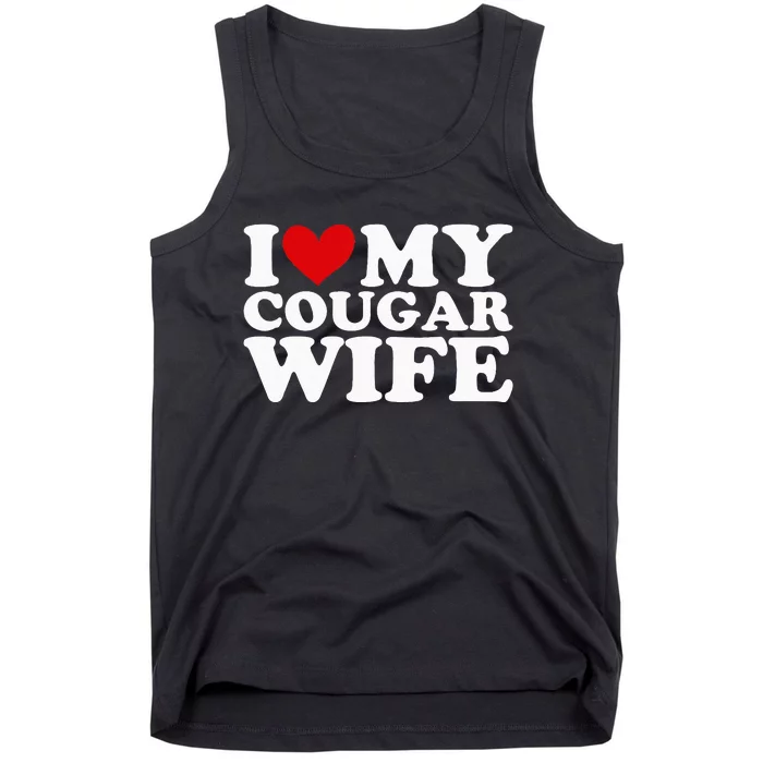 I Love My Cougar Wife I Heart My Cougar Wife Funny Couple Tank Top