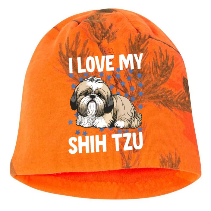 I Love My Shih Tzu Kati - Camo Knit Beanie